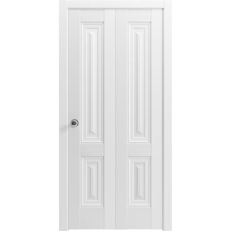 Sartodoors Solid French Door 36 x 96in, Light Grey Oak W/ Frosted Glass, Single Regular Panel Frame Trims Handle SETE6933ID-OAK-3696